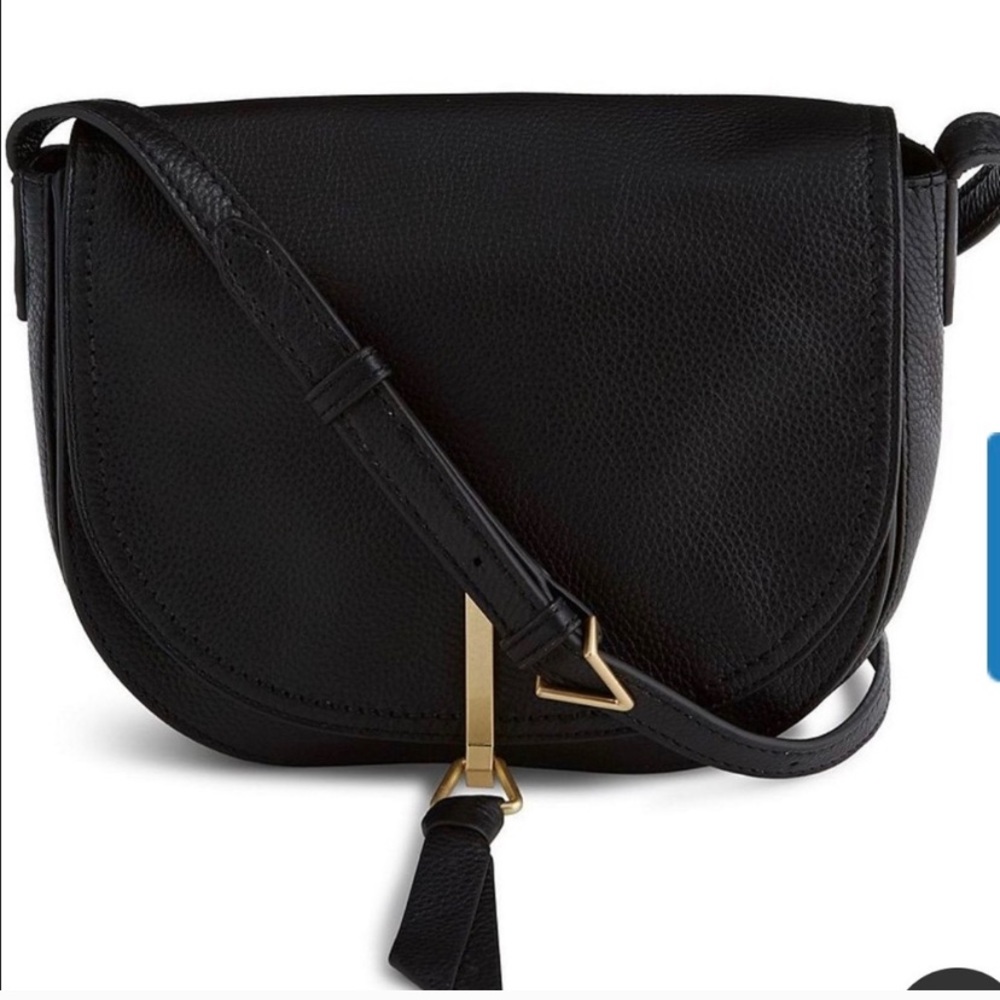 Gorgeous black leather Vera Bradley Saddle Bag